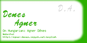 denes agner business card